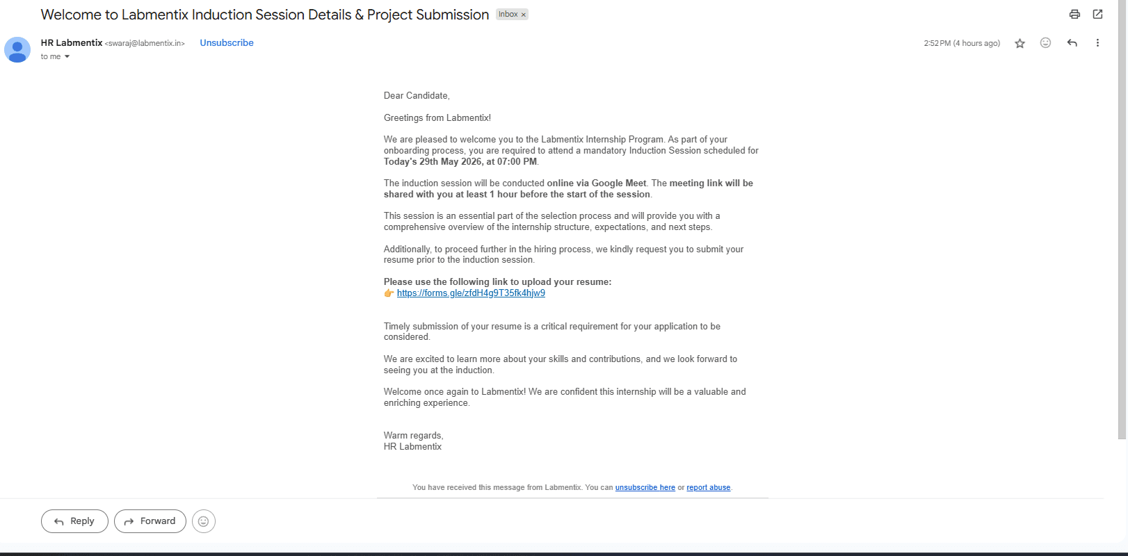Submitted evidence
